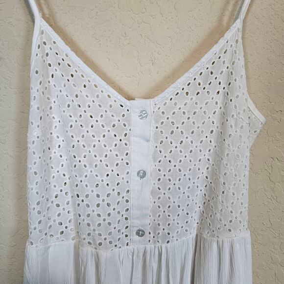 Miken White Eyelet Swim Dress Cover Up Women's Small - Picture 4 of 9